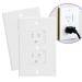 Ashtonbee Child Safety Plug Socket Covers, Plug Covers for Electrical Outlets, Electrical Safety Baby Products, White, Set of 2 2 Pack