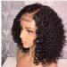 Jessica Bob Human Hair Wig 13x6 HD Lace Front Short Curly Brazilian Remy Hair for Black Women (8 Inch) - Buy Online on GoSupps.com