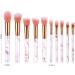 MUJGAN Professional Makeup Brush Set - 10 Pieces with Marble Pattern Cosmetic Powder Eyeshadow Brush Foundation Brush Blush Brush Concealer Brush. Gift (Pink Tip - White Handle) - Buy Online on GoSupps.com