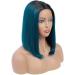 YTOOZ 14-Inch Ombre Blue Front Lace Wig Brazilian Remy Hair Bob for Women 150 Density Natural Look - Buy Online on GoSupps.com