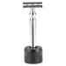 Men's Razor & Shaving Brush Stand - Simple Metal Organizer Kit (Black) | International Shipping Available - Buy Online on GoSupps.com