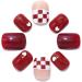 Brishow Christmas Snow Elk Press on Nails - 24pcs Red Short Square Fake Nails for Women and Girls - Buy Online on GoSupps.com