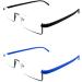 2-Pack Half Frame Reading Glasses (1.75) with Portable Case - Thin Lightweight Readers with Spring Hinges for Men and Women - Black Blue - Buy Online on GoSupps.com