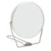 2 Sided Vanity Mirror  Mini 360 Degree Rotation Aluminum Frame Silver Vanity Mirror with Stainless Steel Stand for Office Dormitory  Makeup Mirror for Woman and Man