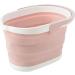 Portable Fishing Bucket Collapsible BucketPortable Folding Bucket Solid Basin Multifunctional(Pink)