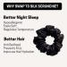 Black Satin Silk Scrunchies for Hair - Pack of 2 | 100% Pure Silk Hair Ties for Women/Girls | Natural Elastic Bands for Less Hair Breakage | Large Hair Ties for All Hair Types - Buy Online on GoSupps.com