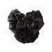 Women's hair node cover mesh hair network bow decoration satin loop hair clip French hair clip flowers hair accessories for stewardess banks hotels restaurant employee (black)