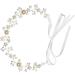 Lurrose Pearl Rhinestone Hair Hoops Princess Wedding Ribbon Headpiece Crystal Headwear Pearl Hair Decorations for Bride - Buy Online on GoSupps.com