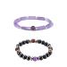 Tecki 2 pieces of bracelet fashion magnetic hardship amethyst bracelet stretch bracelet anti-fatigue jewelry healthy and safe suitable for long-term wearing gift for friends and family