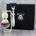 3 Pc Mens Shaving Kit 3 Edge Razor With Synthetic Badger Hair Shaving Brush and Shaving Stand Perfect Set For Men