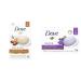 Dove Shea Butter Beauty Bar (6 count) + Dove Relaxing Beauty Bar Lavender (4 count) | Moisturizing Bath Soap Bars shea butter + cleanser