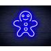 ST16s32-fnu0102-b Gingerbread Man LED Neon Sign Silicone Blue Single Color Blue