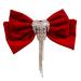 minkissy Tassel Hair Clip Red Bow Hair Clip Womens Hair Clips Hair Bow Clip Rhinestone Tassel Vintage Hair Bows Tassel Hair Accessories Hair Bows for Girls Miss Rhinestones Makeup French