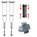 Underarm Crutches with Damping Spring Comfortable Medical Adult Crutch with Double Shock Absorber Height Adjustable Antiskid Foot Pad Fashionable Bathing in Sunlight Large