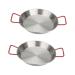 Alipis 2pcs Non-Stick Paella Pan Baking Dish with Lid Stainless Steel Skillet Frying Pan with Egg Pasta Kitchen Gadget Chinese Wok Pan Steel Cook Pan Mini Wok Fried Chicken Plate Outdoor 20*16CMx2pcs Silverx2pcs