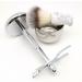 NSNT Exquisit Men's Shaving Brush Set - Synthetic Bristle with Bowl Holder | Perfect Safety Shaving Cream Tool - 2.9x6 inches Silver - Buy Online on GoSupps.com