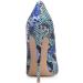 Elisabet Tang Women's Blue Snakeskin High Heel Pumps - 4.7 inch Stiletto Heels - Buy Online on GoSupps.com