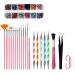 Lanlousy 23 Piece Set Acrylic Set UV Gel Nail Polish Painting Brushes Dotting Pen Kit Manicure Clean Brush Tool