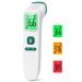 Fieberhermometer contactless stirthermometer digital infrared thermometer for babies and adults with immediate exact measured values fever alarm LCD display and 35 memory call (green)