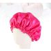 Kid's Satin Double Layered Bonnet Hat - Adjustable Elastic Night Cap for Baby Toddler Child - Rosy - Buy Online on GoSupps.com
