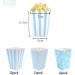 Ouoqi Popcorn Bags - 36 Striped Candy Bar & Snack Box Blue Wave Pattern for Parties Birthdays & Weddings - Buy Online on GoSupps.com