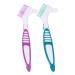 Ipetboom prosthesis cleaning brush 2 piece of portable cleaning brush artificial teeth brush brushed prosthesis tool for the prosthesis care prosthesis prosthesis cleaner green purple