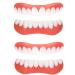 Gimly 2 Pair of wrong teeth teeth false teeth veneer white dentures for upper and lower jaw fake teeth for women men dental repair berries false teeth veneers teeth natural