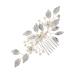 FRCOLOR Bridal Hair Accessories Bridal Headpieces for Wedding Hair Accessories for Prom Diamond Hair Accessories Silver Clips for Hair Wedding Pearls Hair Comb Floral Hair Clip Zinc Alloy