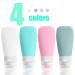 Silicone Travel Bottles Set 60ml - Leak-Proof BPA-Free Containers with Transparent Bag - 4 Pack for Shampoo Lotion & Shower Gel - Buy Online on GoSupps.com