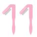 GCQQ 2PCS Folding Eyelash Separator Comb Eyelash Comb Metal Teeth Pink Eyelash Separator Foldable and Fine Lash Comb Eye Lash Separator Combs for Eyelash Lift and Separate Eyebrow Waxing(Pink)