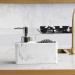 Srutueo Press-Type Bottle Detergent Dispenser Bathroom Sink Kitchen Soap Dispenser White with Dish Brush Sponge - Buy Online on GoSupps.com