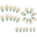 Justotry 24 Pcs Gradient White Almond Short False Nails - Pale Green French Press on Nails | Stiletto Medium Stick on Nails with Nail Glue | Nude Fake Nails for Women - Buy Online on GoSupps.com