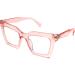 Trendy 1.5x Oversized Rose Pink Reading Glasses | Blue Light Blocking & Impact Resistant TR90 Frame - Buy Online on GoSupps.com