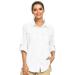 Women's UPF 50 Long Sleeve Safari Shirts,Sun Protection Quick Dry Outdoor Fishing Hiking Gardening Shirt 6 White Medium
