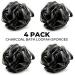 Boca Body Aesthetics 4 Pack XL Charcoal Bath Loofah Set - Exfoliating Shower Sponge Pouf for Luxurious Lather and Scrubbing - Black - Buy Online on GoSupps.com