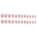 Shop Apricot Design Short Square Acrylic Fake Nails - 24Pcs Glossy Nude French White Rhinestones - Full Cover Stick-On Nails for Women - Buy Online on GoSupps.com