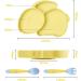 Vicloon Baby Suction Plate - Non Slip Silicone Plate for Toddlers | Includes Spoon and Fork | Yellow | Ideal for Self Feeding and Weaning - Buy Online on GoSupps.com