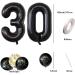 Black Digital Number 30 Balloons Set - Unique 30th Birthday Decorations for Men and Women | Includes Happy Birthday Balloons and Confetti - Buy Online on GoSupps.com