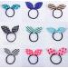 Cuhair 20pcs Random Color Bunny Ears Hair Ties for Girls Elastic