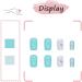 24Pcs Short Light Blue French Tip Press On Nails Set | Glossy Stick On Nails with Glue | Vintage Full Cover False Nails for Women - DIY Manicure - Buy Online on GoSupps.com