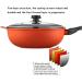 DameCo Wok Smokeless Pan Cookware Fry Pan Cookware 32cm Steamer for Frying Eggs Steak Pizza Nonstick Metal Utensil Saucepan with Lid Safe Frying Pan Frying Pan Interesting - Buy Online on GoSupps.com