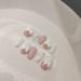 Handmade Wearing Nail Pink bow cute manicure Nail Patch Wearable Nail Removable reusable 10PCS 1 count (Pack of 1)