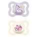 MAM Air Silicon Schnuller in the 2 Set Extra Light and Airy Sympe Design tooth-friendly baby pacifier made of special MAM Skinsoft silicone with pacifier box 0-6 months Lama / strawberry purple / beige-tartrosa 0-6 / silicone / day