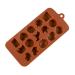 HOMSFOU 15 Molder Mold for Chocolate Mold Non-Stick Mold Cartoon Animal Mold Silicone Molds Candy Molds Silicone Cake Molds Baking Small Animals Bakeware Fudge Biscuit medium Brown