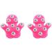 Brensty 2X Palm Shaped Massage Glove Body Massage Device with 9 360 Degree Roller Metal Roller Ball (Pink)