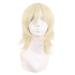 MapofBeauty 14 inch/35 cm Short Cosplay Anime Wig With Bangs Wolf Tail Synthetic Hair Fibers for Party Wig (Light Gold)