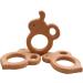 Wendysun 5pcs Cartoon Wood Teether Set - Natural Animal Round Bee Shape Baby Teething Toy - Buy Online on GoSupps.com