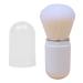 Retractable Makeup Brush Compact Powder Brush Portable Face Brush with Lid for Foundation Blush Bronzer & Powder Travel Friendly white