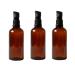 Tupandy 3 x 100 ml of amber-colored glass lotion bottles empty refillable cosmetics make-up travel size pump dispenser container for aromatherapy essential oils skin care toilet articles