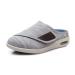 Diabetic Slippers Mens Adjustable Strap Wide Walking Edema Diabetic Slippers Easy Close Adjustable Orthopedic Slippers For Grandfather Grandmother Diabetic Edemaa ( Color : Light gray Size : 12